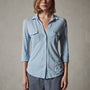 Sheer Slub Side Panel Shirt in Delta | James Perse Los Angeles
