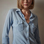 Sheer Slub Side Panel Shirt in Delta | James Perse Los Angeles