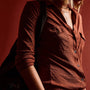 Sheer Slub Side Panel Shirt in Goji | James Perse Los Angeles