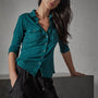 Sheer Slub Side Panel Shirt in Jewel | James Perse Los Angeles