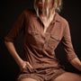 Sheer Slub Side Panel Shirt - Malt | James Perse Los Angeles