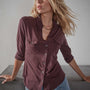 Sheer Slub Side Panel Shirt - Napa | James Perse Los Angeles