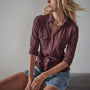 Sheer Slub Side Panel Shirt - Napa | James Perse Los Angeles