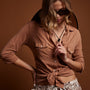 Sheer Slub Side Panel Shirt in Nutmeg | James Perse Los Angeles