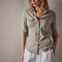 Sheer Slub Side Panel Shirt in Silt | James Perse Los Angeles 