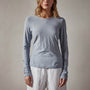 Sheer Slub Long Sleeve Crew in Aura | James Perse Los Angeles 