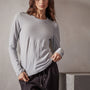 Sheer Slub Long Sleeve Crew in Blue Fog | James Perse Los Angeles