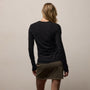 Sheer Slub Long Sleeve Crew in Black | James Perse Los Angeles