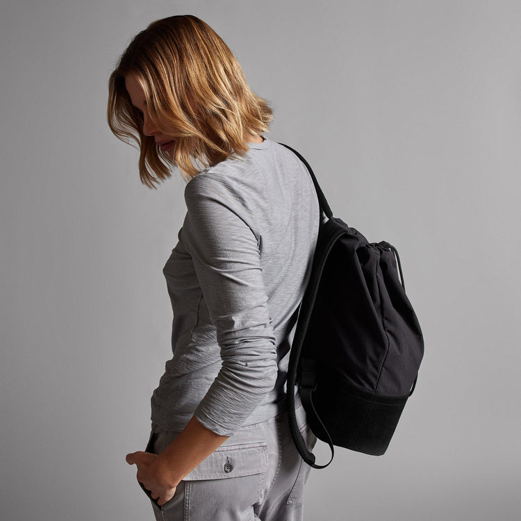Sheer Slub Long Sleeve Crew in Breeze | James Perse Los Angeles