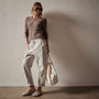 Sheer Slub Long Sleeve Crew in Burro | James Perse Los Angeles