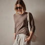 Sheer Slub Long Sleeve Crew in Burro | James Perse Los Angeles