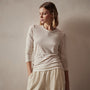 Sheer Slub Long Sleeve Crew in Canvas | James Perse Los Angeles