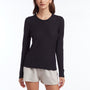 Sheer Slub Long Sleeve Crew in French Navy | James Perse Los Angeles