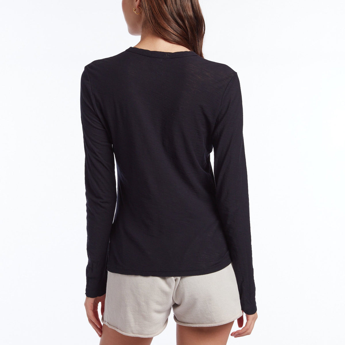 Sheer Slub Long Sleeve Crew - French Navy | James Perse Los Angeles