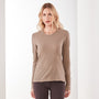 Sheer Slub Long Sleeve Crew in Fawn | James Perse Los Angeles