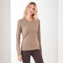 Sheer Slub Long Sleeve Crew In Fawn | James Perse Los Angeles