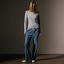 Sheer Slub Long Sleeve Crew in Grey Glacier | James Perse Los Angeles