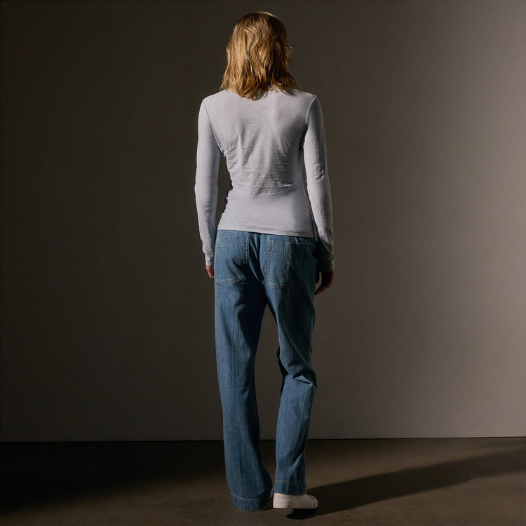 Sheer Slub Long Sleeve Crew in Grey Glacier | James Perse Los Angeles