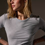 Sheer Slub Long Sleeve Crew in Grey Glacier | James Perse Los Angeles