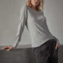 Sheer Slub Long Sleeve Crew - Heather Grey | James Perse Los Angeles