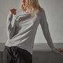 Sheer Slub Long Sleeve Crew - Heather Grey | James Perse Los Angeles