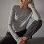 Sheer Slub Long Sleeve Crew Tee in Heather Grey | James Perse Los Angeles