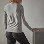Sheer Slub Long Sleeve Crew Tee in Heather Grey | James Perse Los Angeles