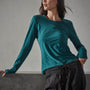 Sheer Slub Long Sleeve Crew in Jewel | James Perse Los Angeles