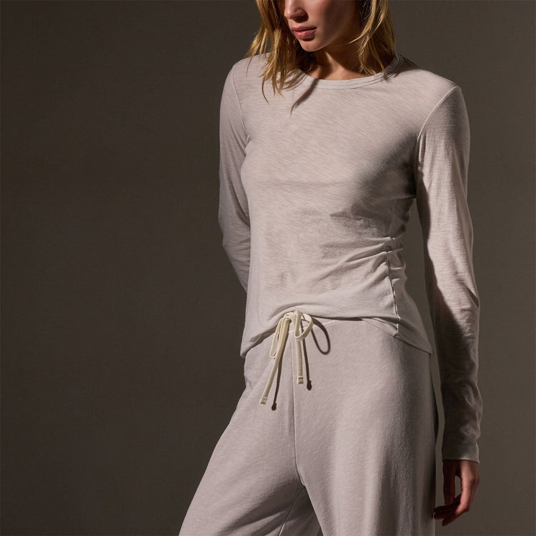 Sheer Slub Long Sleeve Crew  in Light Mist | James Perse Los Angeles