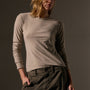 Sheer Slub Long Sleeve Crew in Light Tan | James Perse Los Angeles