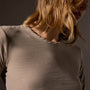 Sheer Slub Long Sleeve Crew in Light Tan | James Perse Los Angeles
