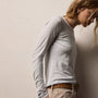 Sheer Slub Long Sleeve Crew in Memory | James Perse Los Angeles