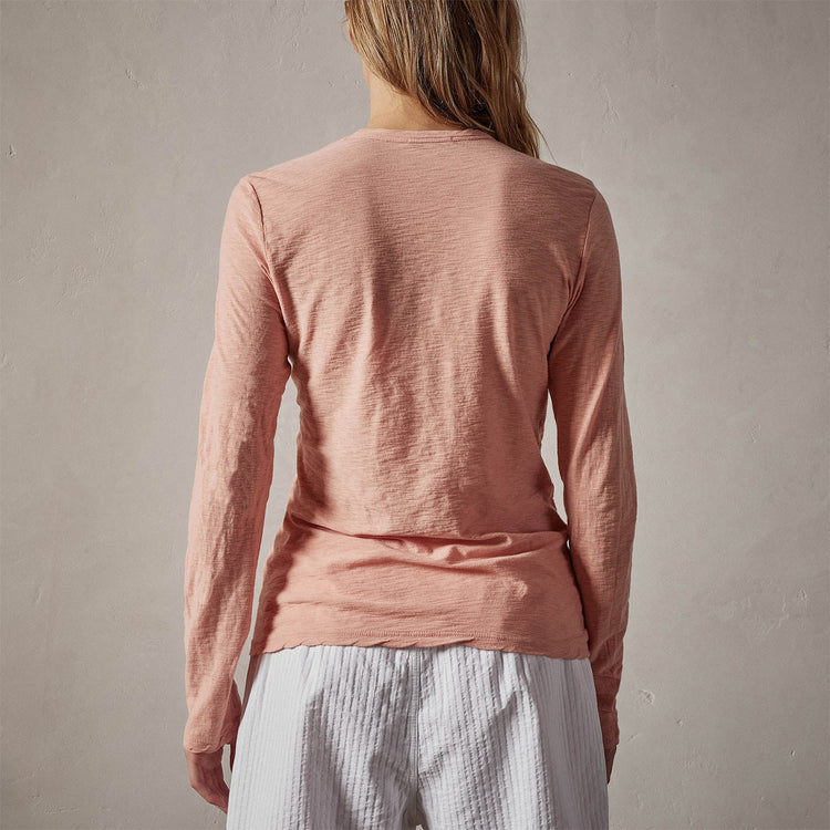 Sheer Slub Long Sleeve Crew in Spritz | James Perse Los Angeles 