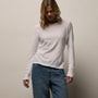 Sheer Slub Long Sleeve Crew in White | James Perse Los Angeles