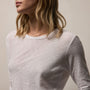 Sheer Slub Long Sleeve Crew in White | James Perse Los Angeles