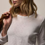 Sheer Slub Long Sleeve Crew in White | James Perse Los Angeles