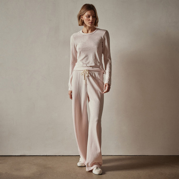 Sheer Slub Long Sleeve Crew in Zephyr | James Perse Los Angeles