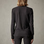 Long Sleeve Slub Jersey Henley in Black | James Perse Los Angeles