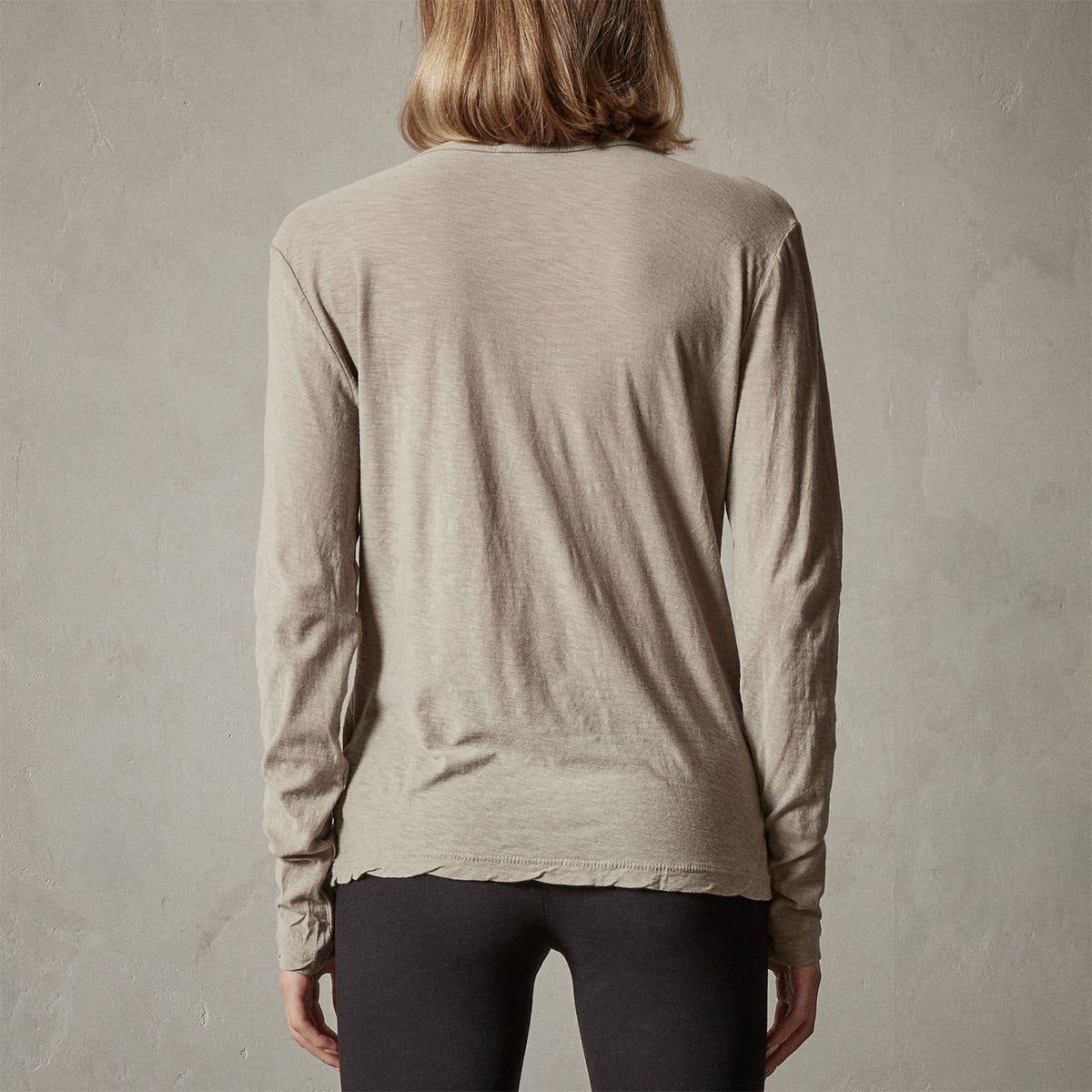 Long Sleeve Jersey Henley in Mineral | James Perse Los Angeles