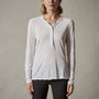 Long Sleeve Jersey Henley in White | James Perse Los Angeles