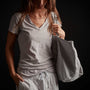 Sheer Slub Casual V Neck - Aurora | James Perse Los Angeles