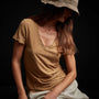Sheer Slub Casual V Neck - Bronze | James Perse Los Angeles