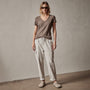 Sheer Slub Casual V Neck in Burro | James Perse Los Angeles