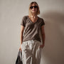 Sheer Slub Casual V Neck in Burro | James Perse Los Angeles