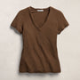 Sheer Slub V Neck in Cocoa | James Perse Los Angeles