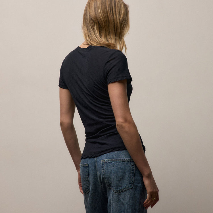 Sheer Slub Casual V Neck in Deep | James Perse Los Angeles
