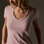 Sheer Slub Casual V Neck in Degas | James Perse Los Angeles