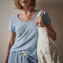 Sheer Slub Casual V Neck in Delta | James Perse Los Angeles