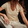 Sheer Slub Casual V Neck - Gesso | James Perse Los Angeles