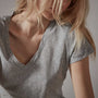 Sheer Slub Side Panel Shirt  in Heather Grey | James Perse Los Angeles